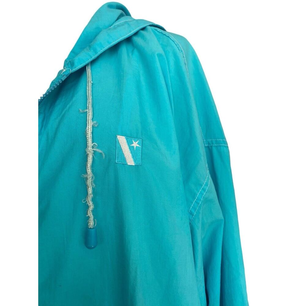 Vintage Venezia Hooded Turquoise Lined Windbreaker Jacket Plus Size 22/24 - Picture 3 of 8